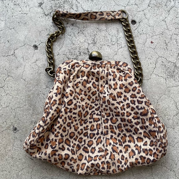 Adorable vintage leopard print bag Preowned vtg clueless animal print - Picture 1 of 8